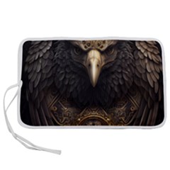 Eagle Ornate Pattern Feather Texture Pen Storage Case (l) by Ravend