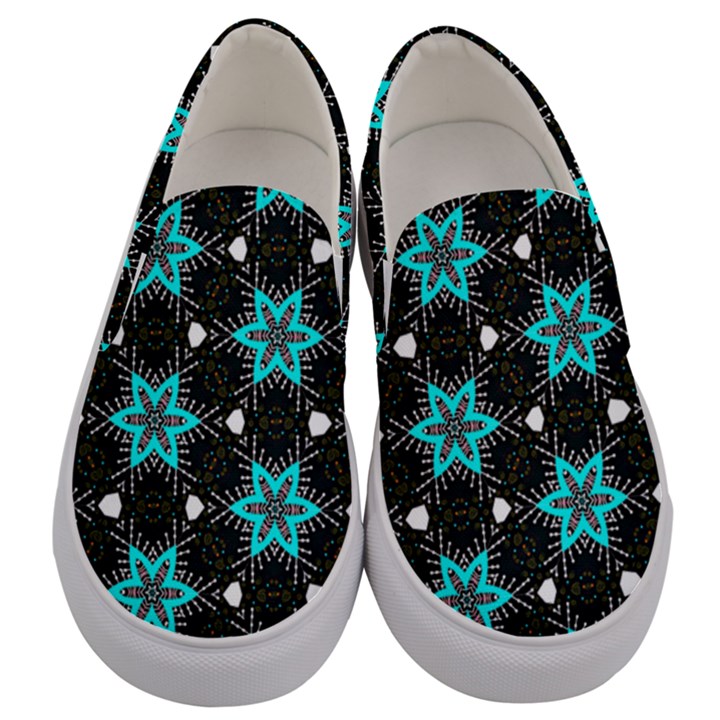 Pattern Design Scrapbooking Colorful Stars Men s Canvas Slip Ons