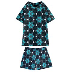 Pattern Design Scrapbooking Colorful Stars Kids  Swim Tee And Shorts Set by Ravend