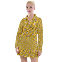 Flowers Bloom Art Colorful Artwork Design Pattern Women s Long Sleeve Casual Dress by Ravend