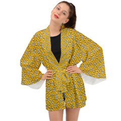 Flowers Bloom Art Colorful Artwork Design Pattern Long Sleeve Kimono by Ravend