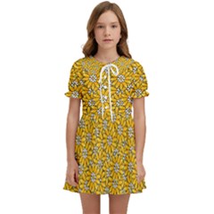 Flowers Bloom Art Colorful Artwork Design Pattern Kids  Sweet Collar Dress by Ravend