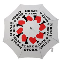 I Love Dark And Storm Hook Handle Umbrellas (large) by ilovewhateva