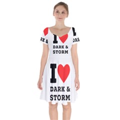 I Love Dark And Storm Short Sleeve Bardot Dress by ilovewhateva