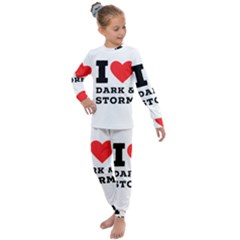 I Love Dark And Storm Kids  Long Sleeve Set  by ilovewhateva