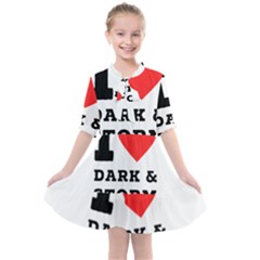 I Love Dark And Storm Kids  All Frills Chiffon Dress by ilovewhateva