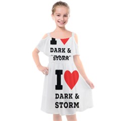 I Love Dark And Storm Kids  Cut Out Shoulders Chiffon Dress by ilovewhateva