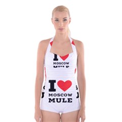 I Love Moscow Mule Boyleg Halter Swimsuit  by ilovewhateva