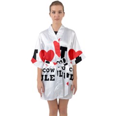 I Love Moscow Mule Half Sleeve Satin Kimono  by ilovewhateva