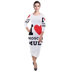 I Love Moscow Mule Quarter Sleeve Midi Velour Bodycon Dress by ilovewhateva