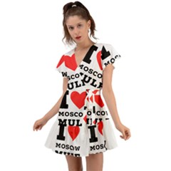 I Love Moscow Mule Flutter Sleeve Wrap Dress by ilovewhateva