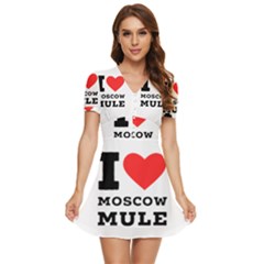 I Love Moscow Mule V-neck High Waist Chiffon Mini Dress by ilovewhateva