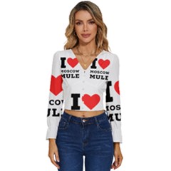 I Love Moscow Mule Long Sleeve V-neck Top by ilovewhateva