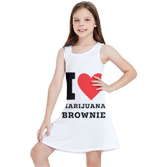 I Love Marijuana Brownie Kids  Lightweight Sleeveless Dress by ilovewhateva