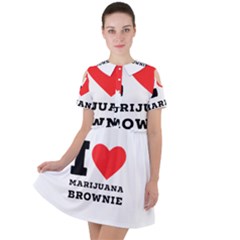 I Love Marijuana Brownie Short Sleeve Shoulder Cut Out Dress  by ilovewhateva