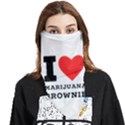 I love marijuana brownie Face Covering Bandana (Triangle) View1