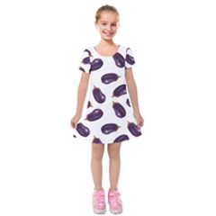 Eggplant Kids  Short Sleeve Velvet Dress