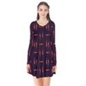 Hot Peppers Long Sleeve V-neck Flare Dress View1