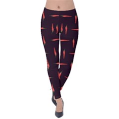 Hot Peppers Velvet Leggings by SychEva