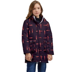 Hot Peppers Kids  Hooded Longline Puffer Jacket by SychEva