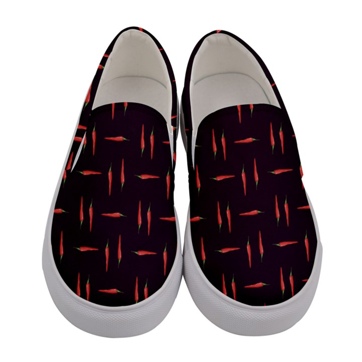 Hot Peppers Women s Canvas Slip Ons