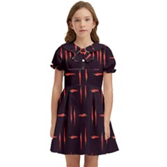 Hot Peppers Kids  Bow Tie Puff Sleeve Dress by SychEva