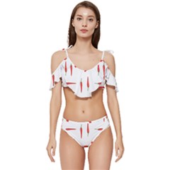 Pepper Ruffle Edge Tie Up Bikini Set	 by SychEva