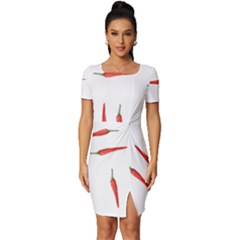 Pepper Fitted Knot Split End Bodycon Dress by SychEva