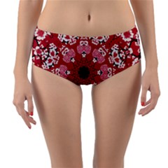 Traditional Cherry Blossom  Reversible Mid-waist Bikini Bottoms by Kiyoshi88