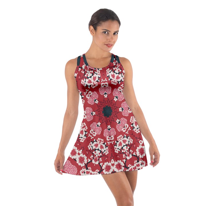 Traditional Cherry blossom  Cotton Racerback Dress