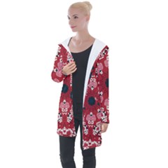 Traditional Cherry Blossom  Longline Hooded Cardigan by Kiyoshi88