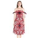 Traditional Cherry blossom  Shoulder Tie Bardot Midi Dress View1