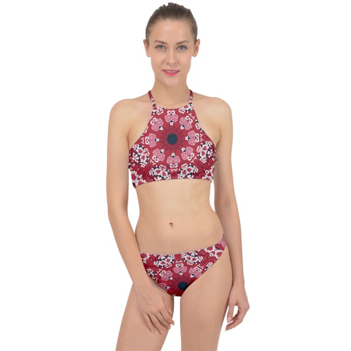 Traditional Cherry blossom  Racer Front Bikini Set