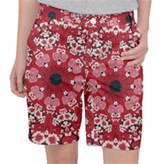 Traditional Cherry Blossom  Women s Pocket Shorts by Kiyoshi88