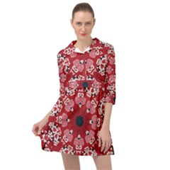 Traditional Cherry Blossom  Mini Skater Shirt Dress