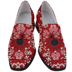 Traditional Cherry Blossom  Women s Chunky Heel Loafers by Kiyoshi88