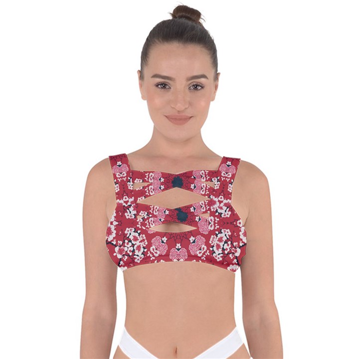 Traditional Cherry blossom  Bandaged Up Bikini Top