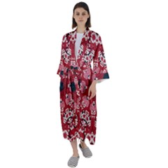 Traditional Cherry Blossom  Maxi Satin Kimono by Kiyoshi88