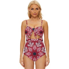 Traditional Cherry Blossom  Knot Front One-piece Swimsuit by Kiyoshi88