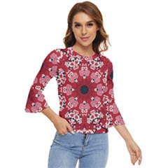 Traditional Cherry Blossom  Bell Sleeve Top