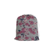 Traditional Cherry Blossom On A Gray Background Drawstring Pouch (small) by Kiyoshi88