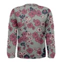 Traditional cherry blossom on a gray background Men s Long Sleeve Tee View2