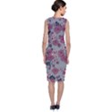 Traditional cherry blossom on a gray background Sleeveless Velvet Midi Dress View2