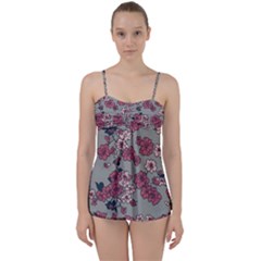 Traditional Cherry Blossom On A Gray Background Babydoll Tankini Set by Kiyoshi88