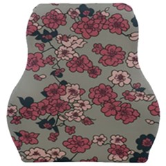 Traditional Cherry Blossom On A Gray Background Car Seat Velour Cushion  by Kiyoshi88