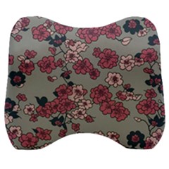 Traditional Cherry Blossom On A Gray Background Velour Head Support Cushion by Kiyoshi88