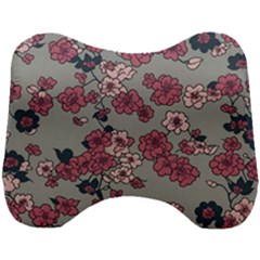 Traditional Cherry Blossom On A Gray Background Head Support Cushion by Kiyoshi88