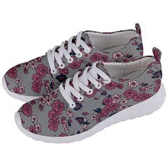 Traditional Cherry Blossom On A Gray Background Men s Lightweight Sports Shoes by Kiyoshi88