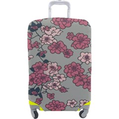 Traditional Cherry Blossom On A Gray Background Luggage Cover (large) by Kiyoshi88