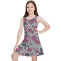 Traditional cherry blossom on a gray background Kids  Lightweight Sleeveless Dress View1